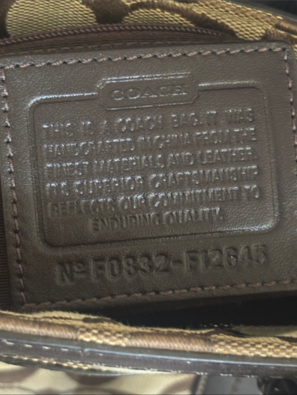 Coach Signature Jacquard Tote Bag Brown + Matching Mini Skinny Wallet 2008 Y2K - Picture 3 of 13